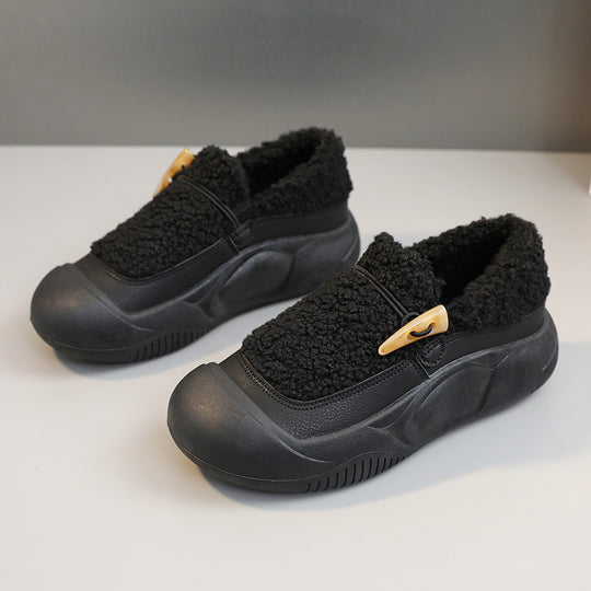 Damen warme Hausschuhe mit praktischer Schnalle und rutschfester Sohle R&B