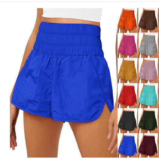 Damen Sportliche Laufshorts mit hohem Taillenbund und elastischem Bündchen R&B