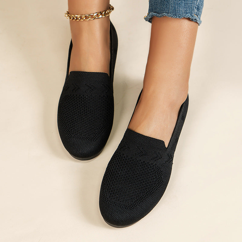 Damen Atmungsaktive Slip-On Sneakers mit flexiblem Strickdesign R&B