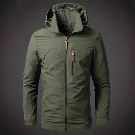 Herren Wetterfeste Funktionsjacke mit verstellbarer Kapuze R&B