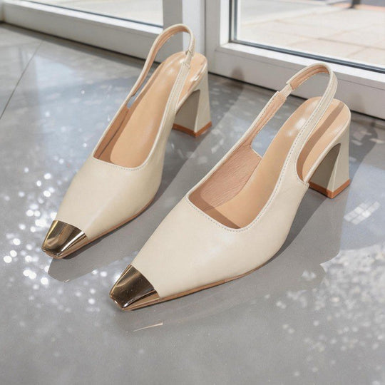 Damen Slingback-Pumps mit metallischem Zehenbereich R&B