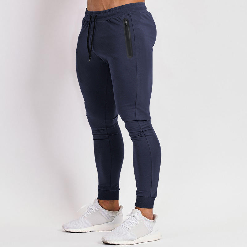 Herren sportliche Fitness-Hose mit atmungsaktiven Einsätzen und praktischen Reißverschlusstaschen R&B