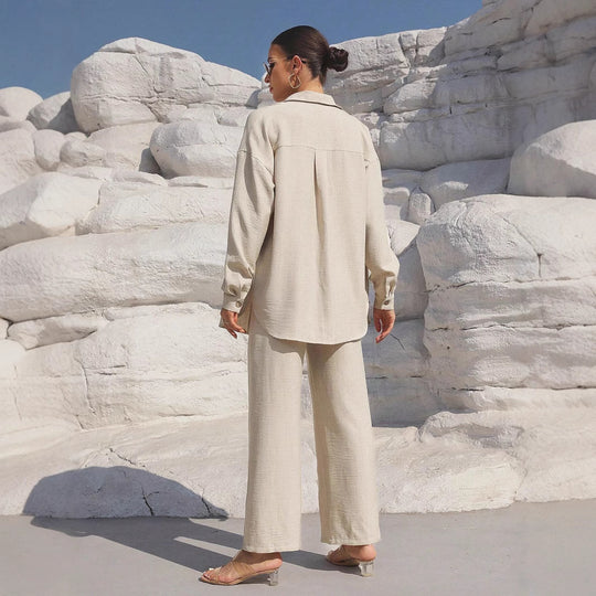 Damen Zweiteiler aus leichtem, atmungsaktivem Stoff mit elegantem Oversized-Schnitt R&B