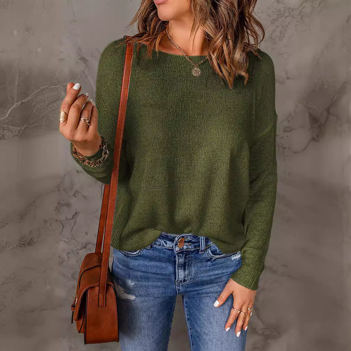 Damen lässiges Strickoberteil
