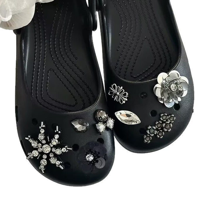 Damen modische Clogs mit funkelnden Dekorelementen R&B