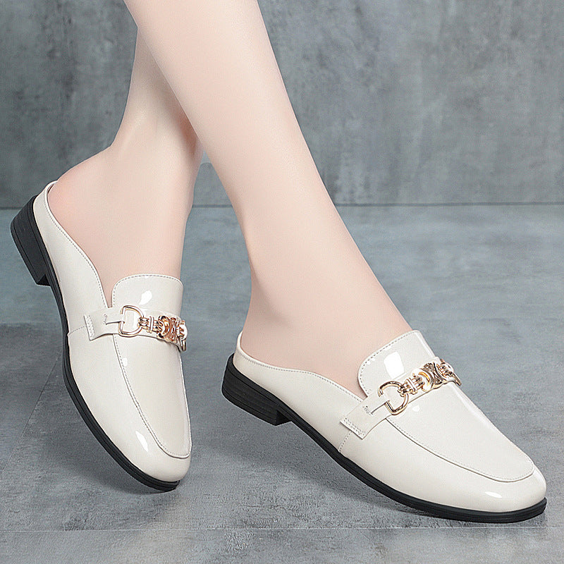Damen Elegante Mules mit modischem Kettendetail R&B