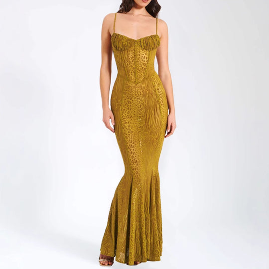 Damen Elegantes und verführerisches Spitzenkleid mit Rüschendetails R&B