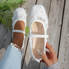 Damen Elegante Spitzenschuhe mit dekorativen Schleifen und funkelnden Akzenten R&B