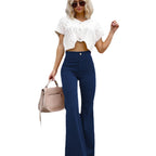 Damen Flared Jeans mit hohem Bund und tailliertem Schnitt R&B
