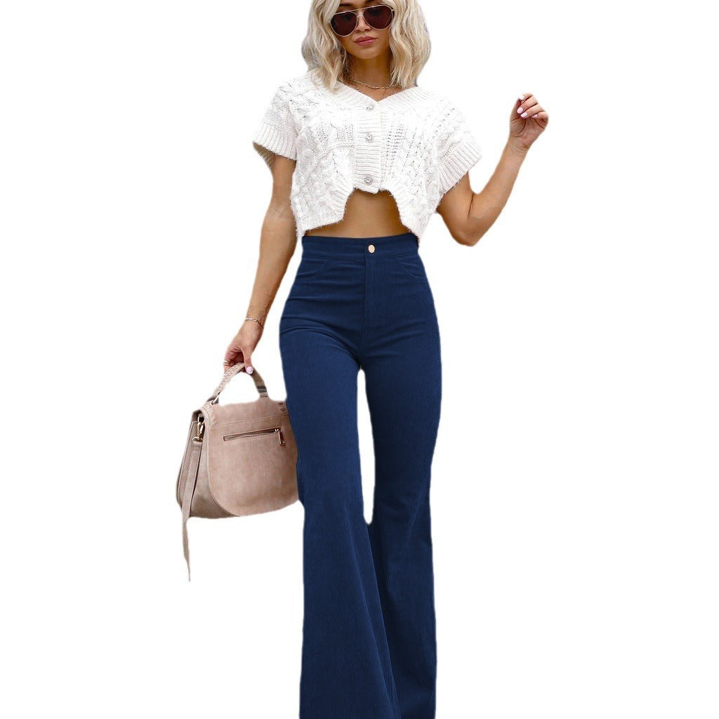 Damen Flared Jeans mit hohem Bund und tailliertem Schnitt R&B