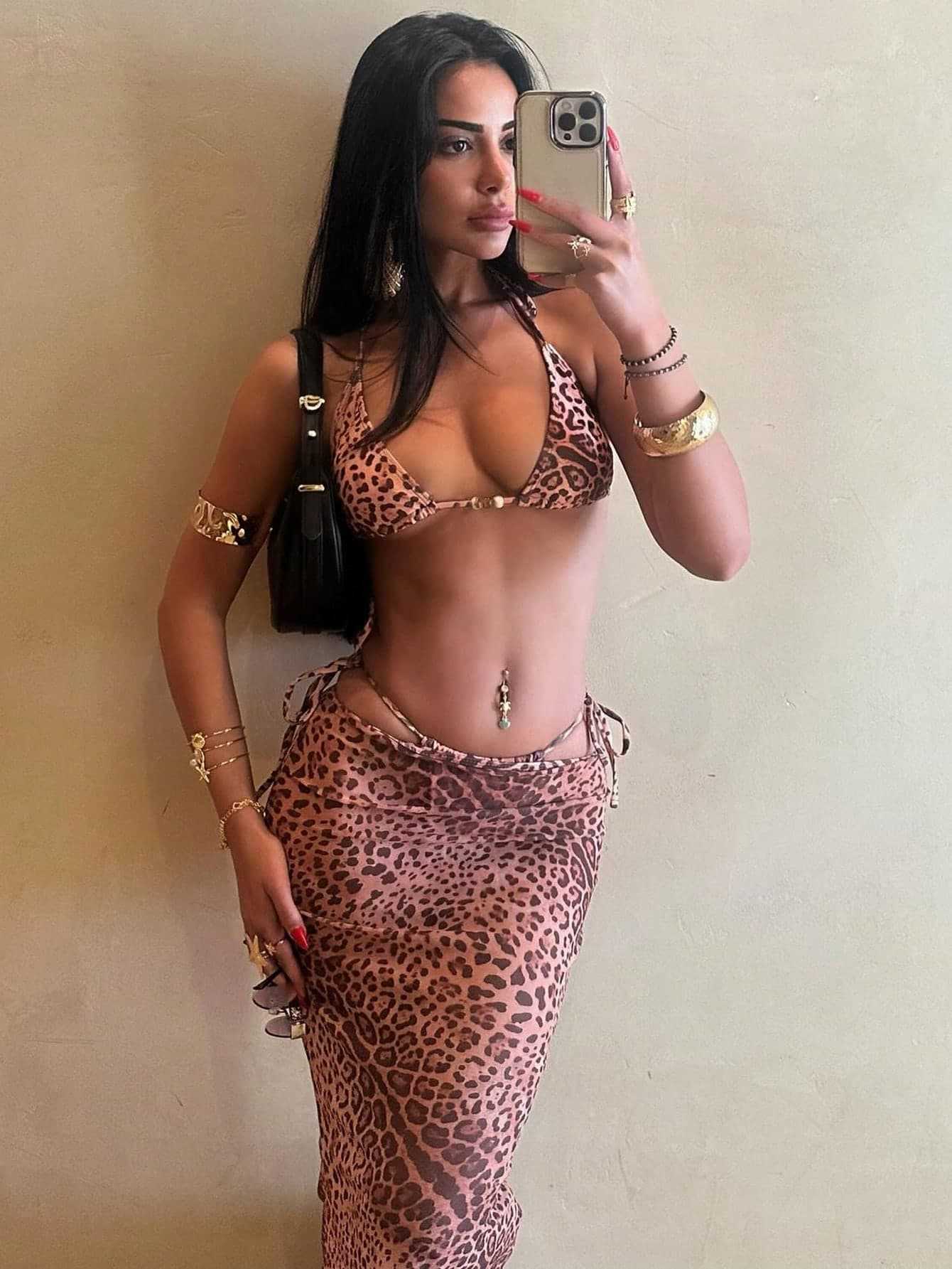 Damen Triangel-Bikini mit seitlichem Slip und verstellbaren Bändern R&B
