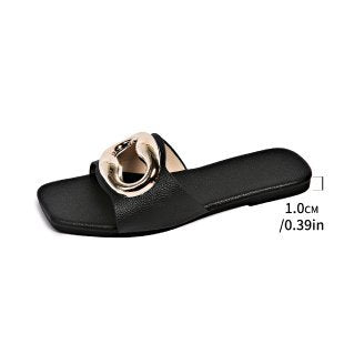 Damen elegante Riemchen-Sandalen mit funkelndem Schmuckelement R&B