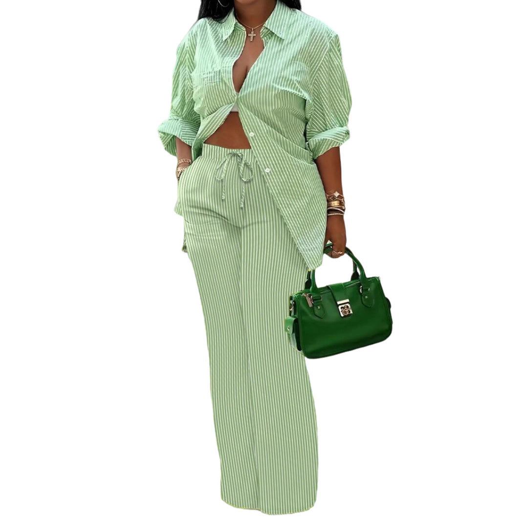 Damen lässiges Oversize-Hemd mit weitem Hosenanzug R&B