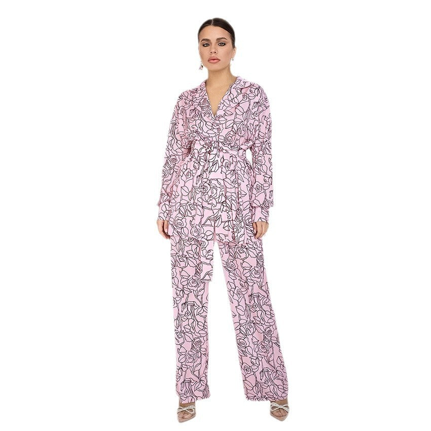 Damen modisches Blazer-Set mit floralen Akzenten R&B