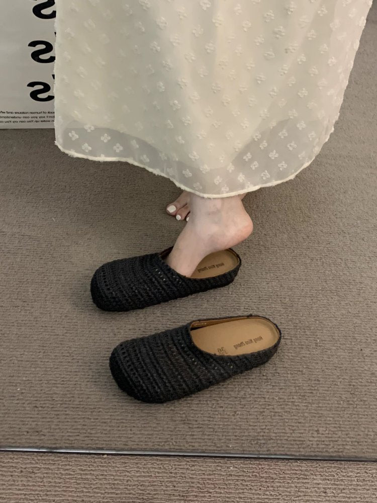 Damen bequeme Slipper aus atmungsaktivem Textilmaterial R&B