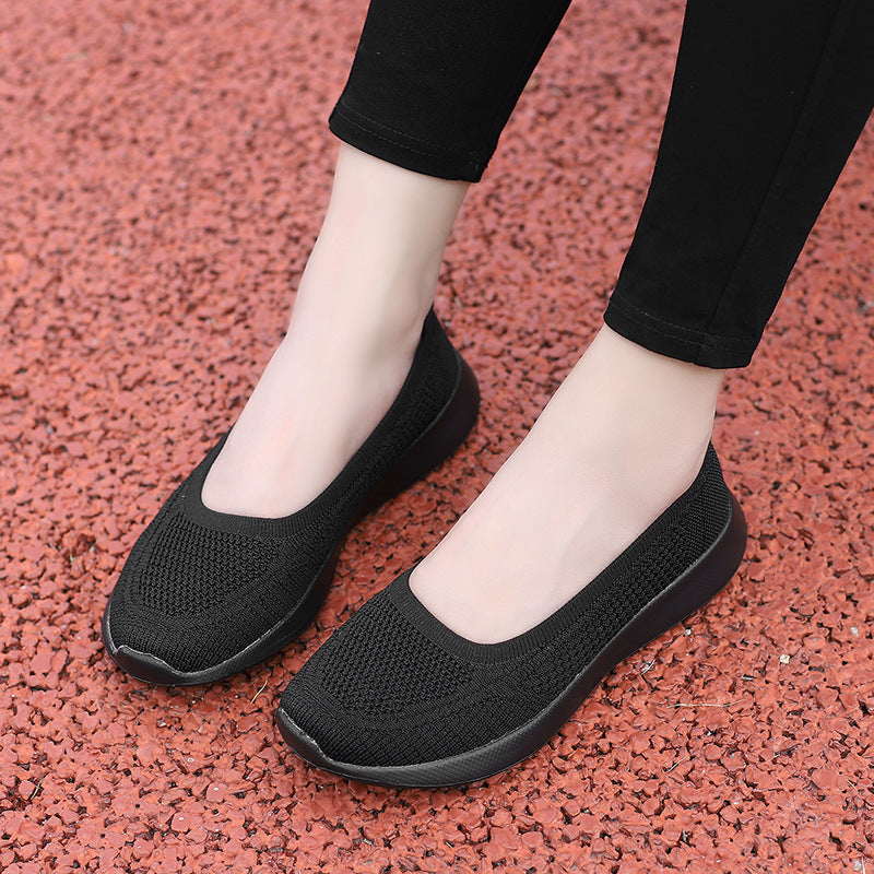 Damen Flexible Slip-On Sneakers mit atmungsaktiver Mesh-Oberfläche