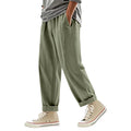 Herren nan weite Bundfalten-Chinohose mit Umschlag, konisch zulaufendem Schnitt und seitlichen Eingrifftaschen R&B