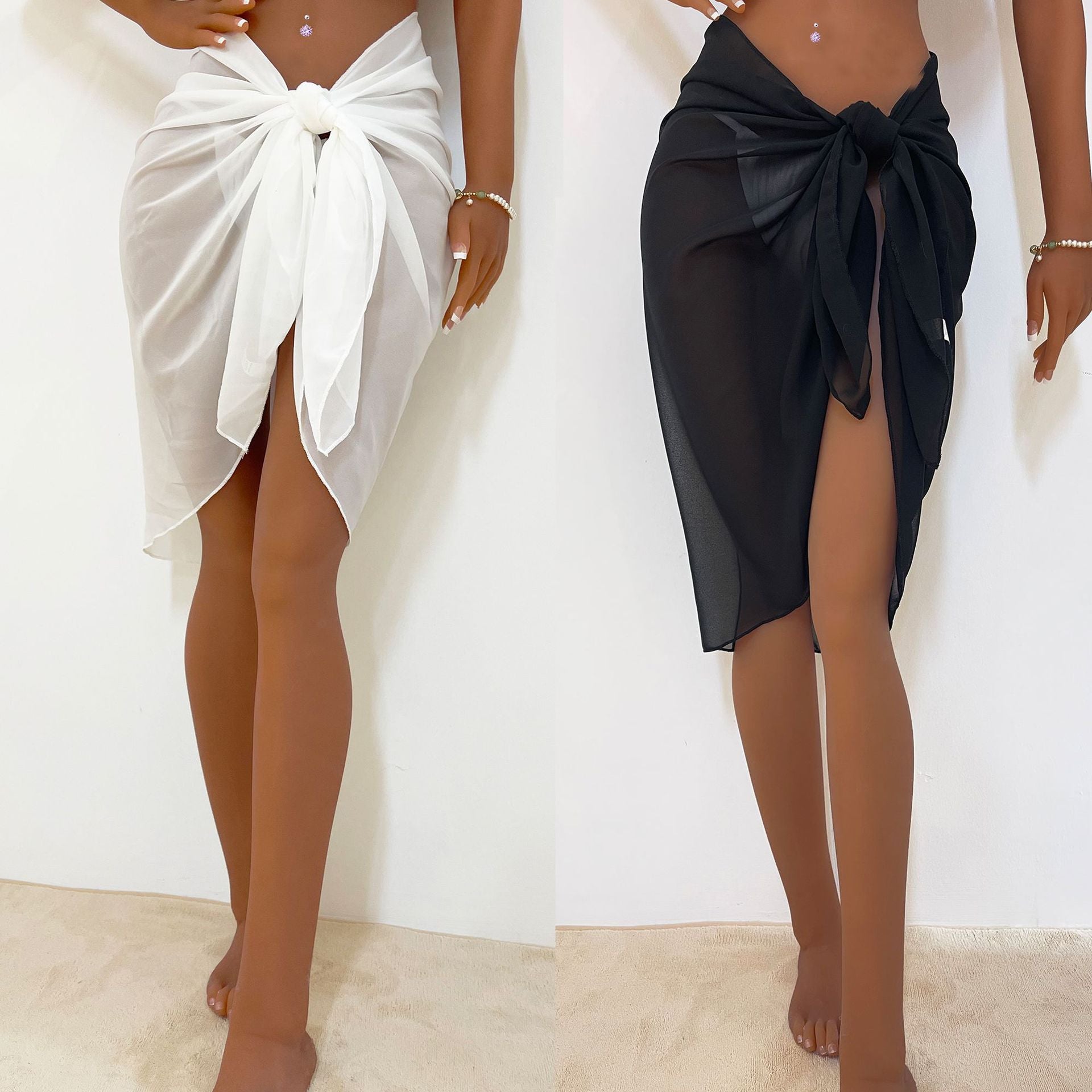 Damen eleganter beachy Sarong mit Binde-Detail R&B