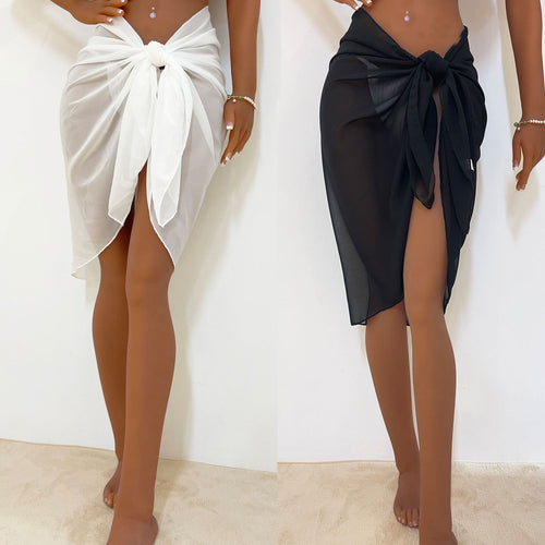 Damen eleganter beachy Sarong mit Binde-Detail R&B