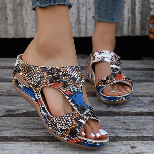 Damen modische Komfortsandalen mit floralem Design R&B
