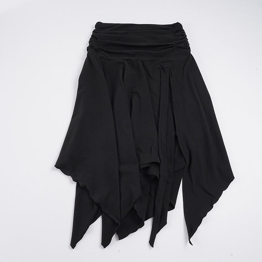 Damen asymmetrischer Wickelrock mit Raffungen R&B