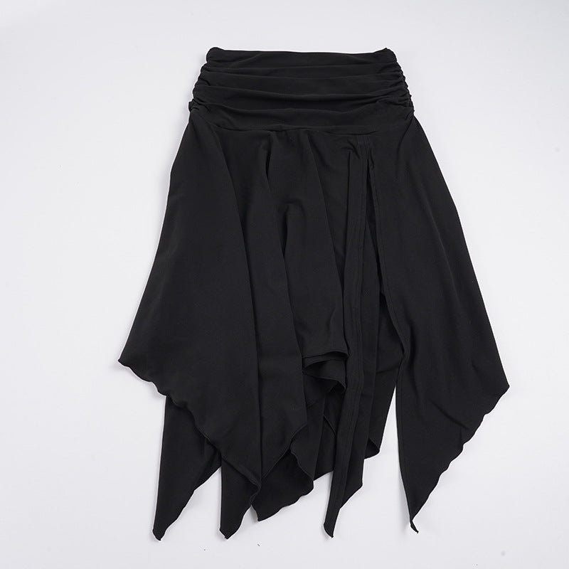 Damen asymmetrischer Wickelrock mit Rüschendetails R&B
