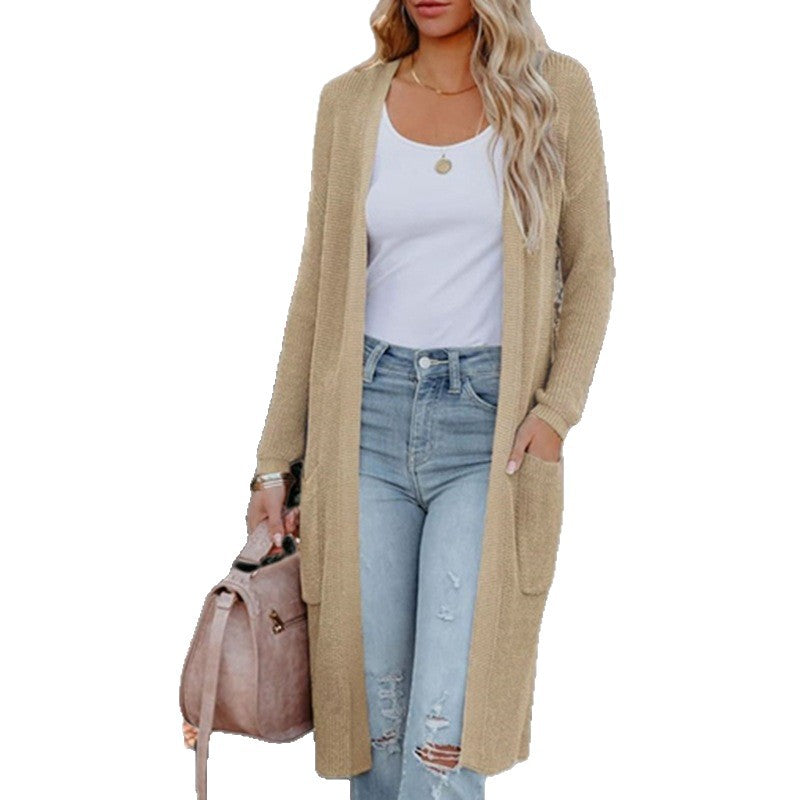Damen Strickmantel mit praktischen Taschen und modernem Design R&B