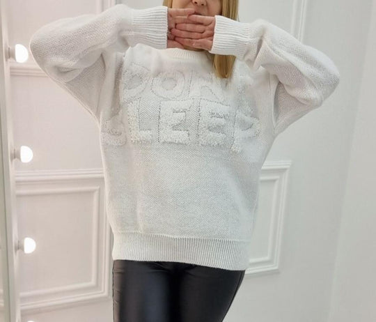 Damen Kuscheliger Statement-Pullover mit Motiv R&B