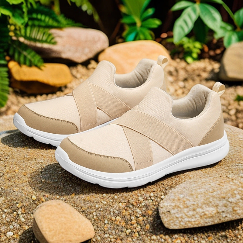 Damen Komfortable Slip-On Sneakers mit elastischem Obermaterial