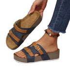 Damen Bequeme Plateau-Sandalen mit verstellbaren Riemen R&B