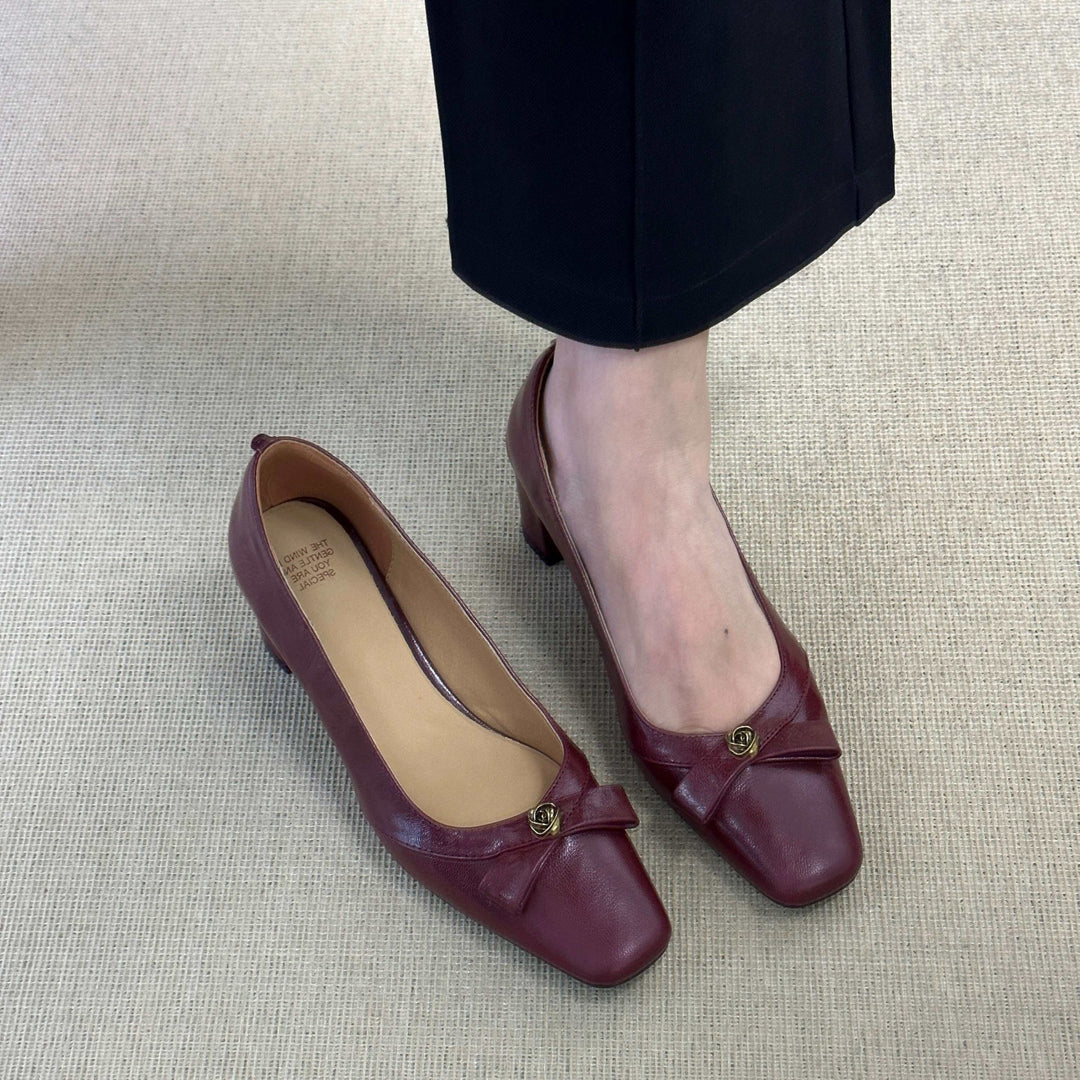 Damen elegante Blockabsatz-Pumps mit modischem Riemchen R&B