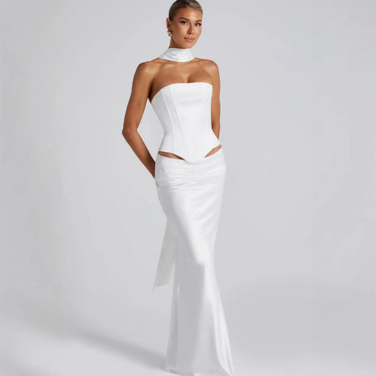 Damen Elegantes Abendkleid mit schulterfreiem Design und figurbetontem Schnitt R&B