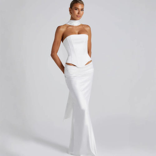Damen Hochzeitskleid mit schulterfreiem Design und elegantem Taillenverband R&B
