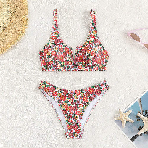 Damen Floral Design Bikini R&B