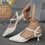 Damen Slingback-Pumps mit eleganter Spitze und komfortablem Blockabsatz R&B