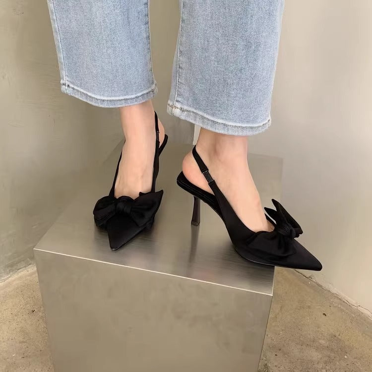Damen Slingback Pumps mit verspieltem Schleifendesign R&B
