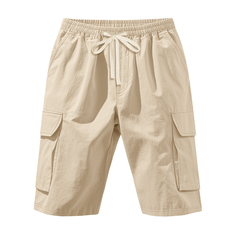 Herren nan knielange Utility-Shorts aus leichtem Baumwollmix mit elastischem Tunnelzugbund und aufgesetzten Klappentaschen R&B