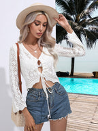 Damen Strickoberteil mit einzigartigem Lochmuster und femininer Silhouette R&B