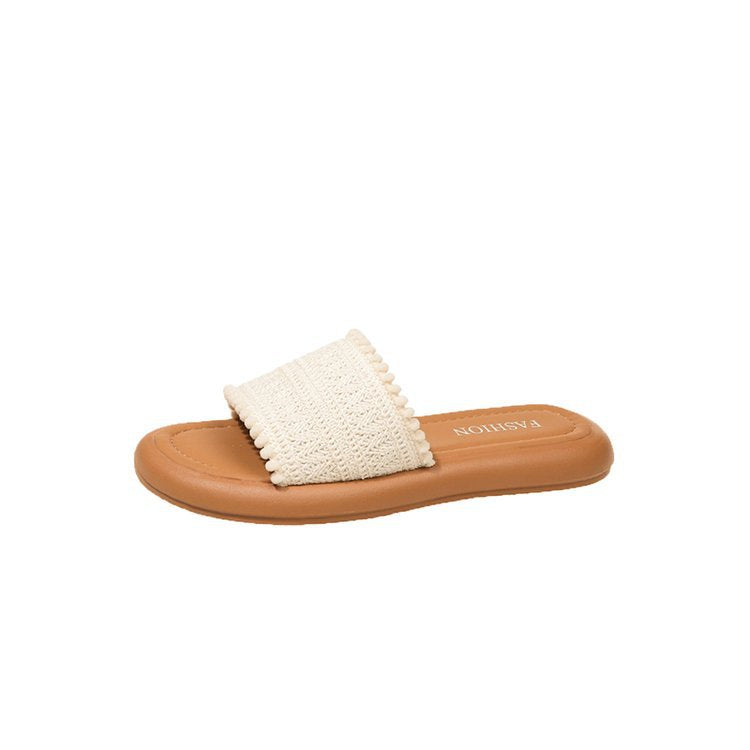 Damen modische Mules mit zierlichem Textilmuster