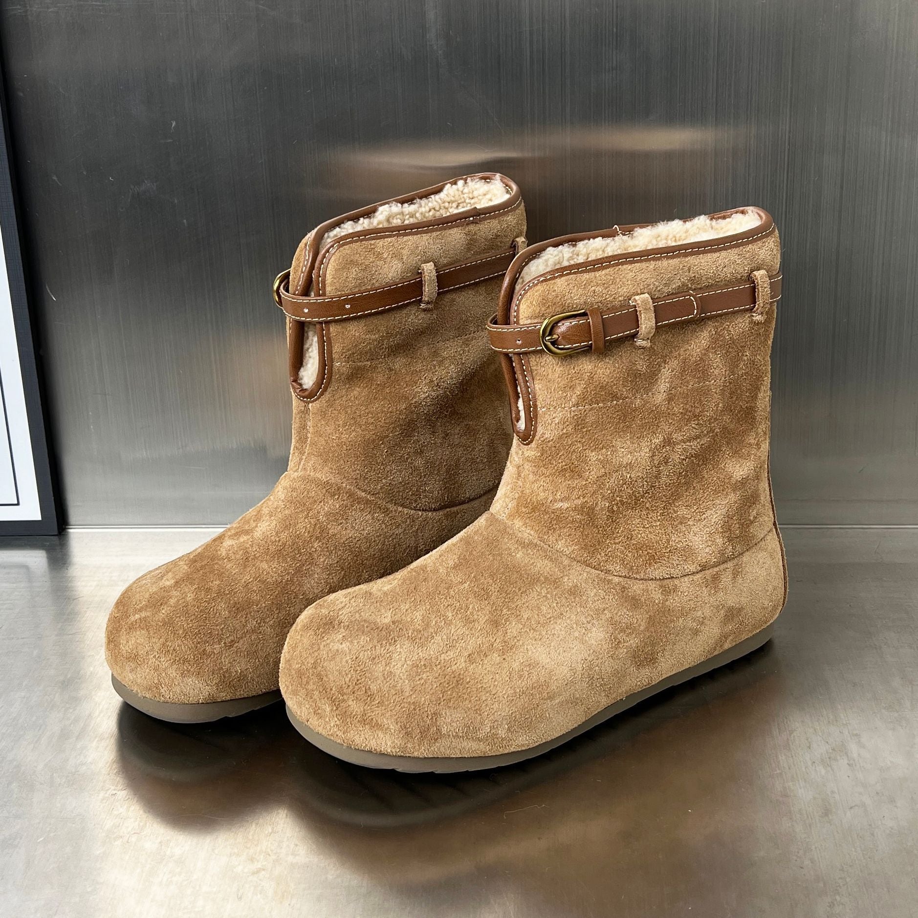 Damen modische und warme Stiefel mit weichem Innenfutter R&B
