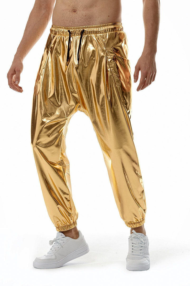 Herren Sportliche Relaxed-Fit Trainingshose mit reflektierender Oberfläche