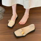 Damen elegante Ballerinas mit schickem Riemen und komfortablem Blockabsatz R&B