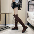 Damen Overknee-Stiefel mit modischer Schnürung und rutschfester Sohle R&B