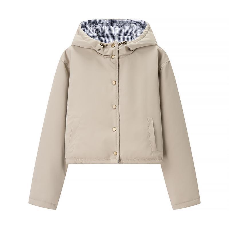 Damen modische Übergangsjacke mit Kapuze und elastischen Abschlüssen R&B