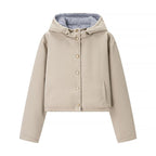 Damen modische Übergangsjacke mit Kapuze und elastischen Abschlüssen R&B