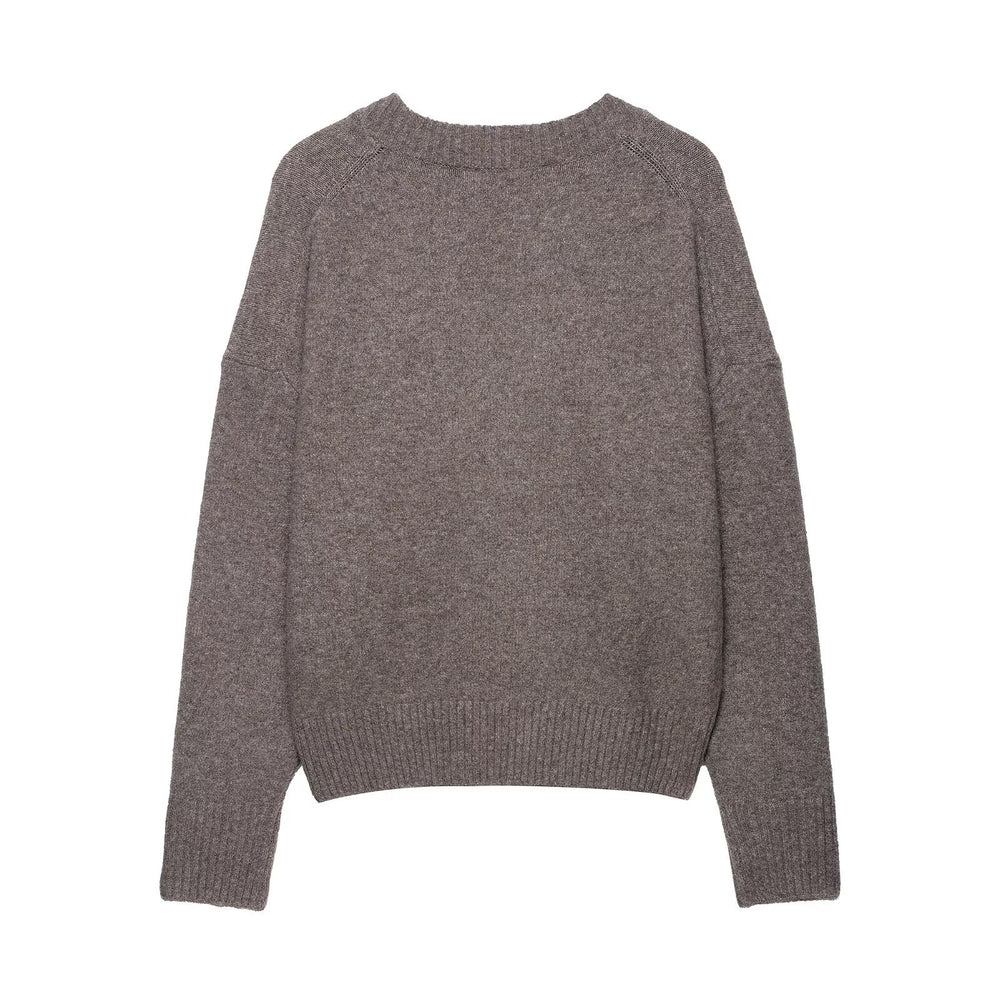 Damen kuscheliger V-Ausschnitt Pullover R&B