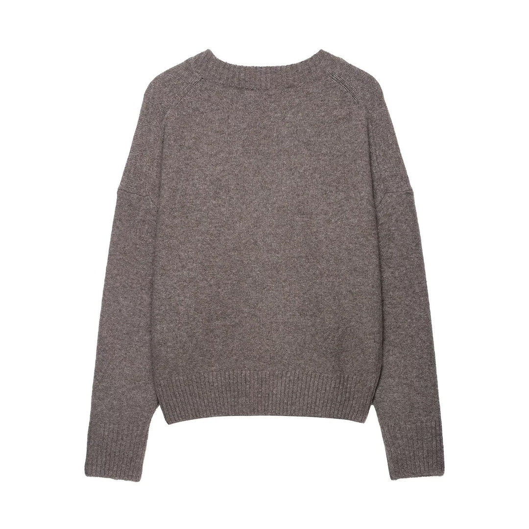 Damen kuscheliger V-Ausschnitt Pullover R&B