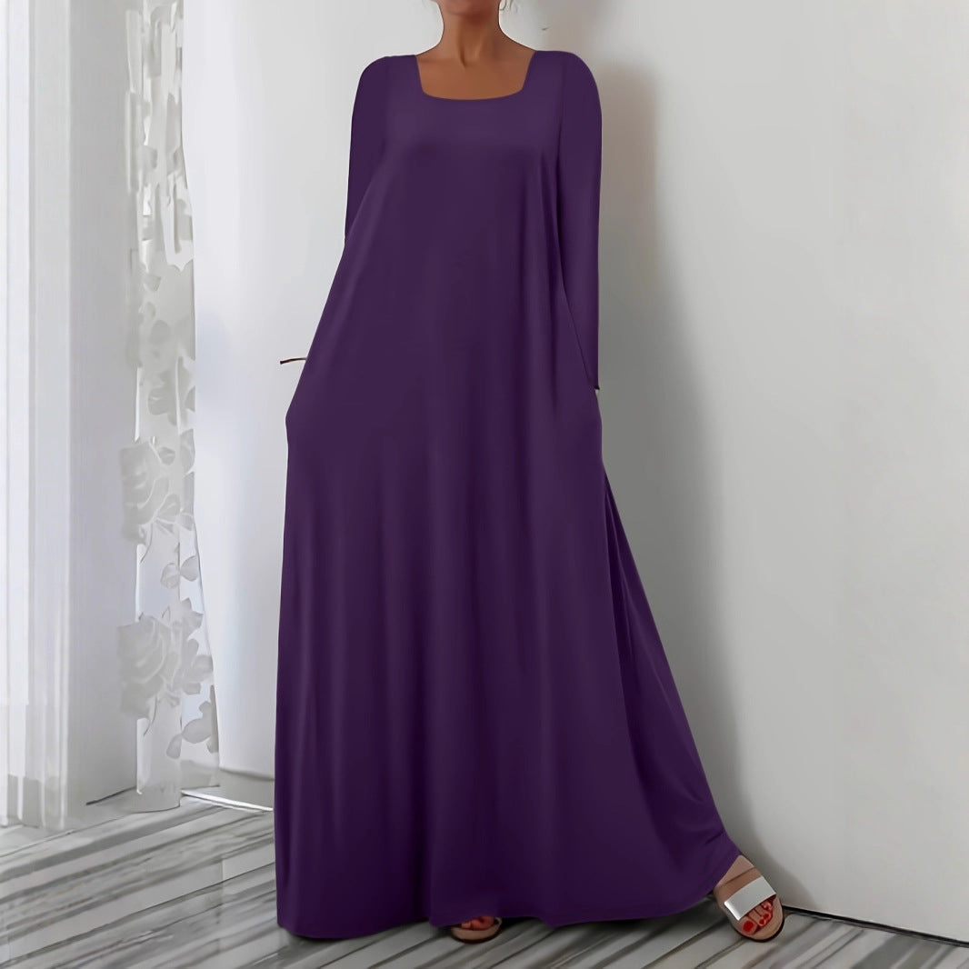 Damen Weit geschnittenes Maxikleid mit praktischen Taschen R&B