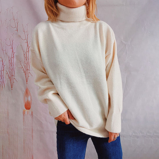 R&B | Einfarbiger Warmer Strickpullover Für Alltag