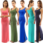 Damen figurbetontes Maxikleid mit Raffungen R&B